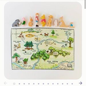 Winnie the Pooh Wood Figurines and Play Scarves
